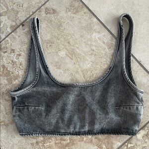Zara Gray Denim Bra Top S